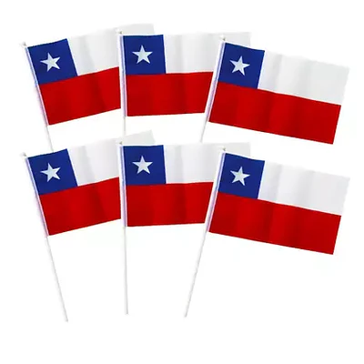BANDERA CHILE CON VARILLA BLANCA 