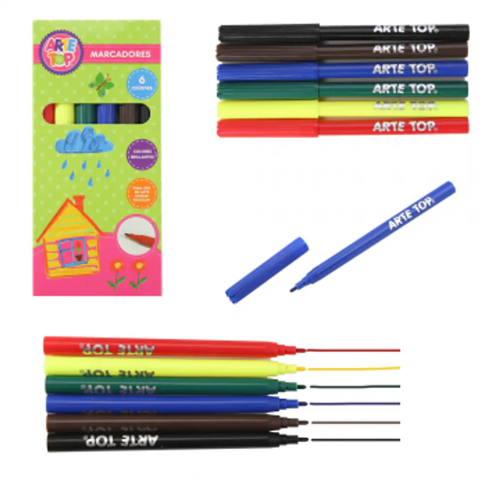 MARCADORES SCRIPTO 6 COLORES ARTE TOP