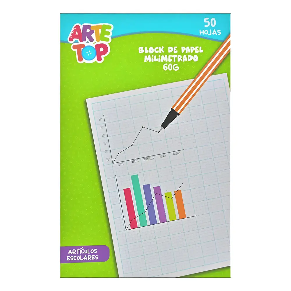 BLOCK PAPEL MILIMETRADO OFICIO 50HOJAS ARTE TOP