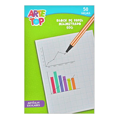 BLOCK PAPEL MILIMETRADO OFICIO 50HOJAS ARTE TOP