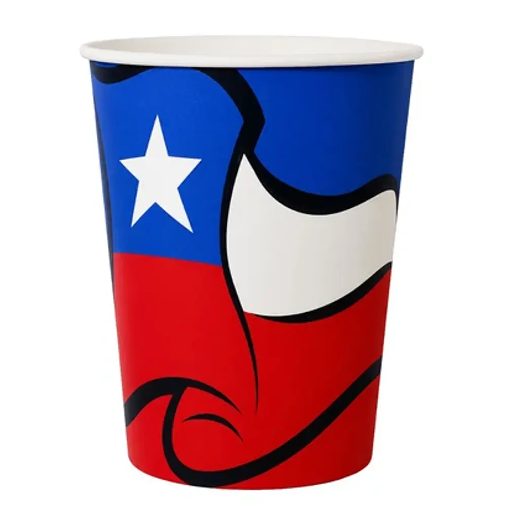 VASO BANDERA CHILENA 6 UNIDADES