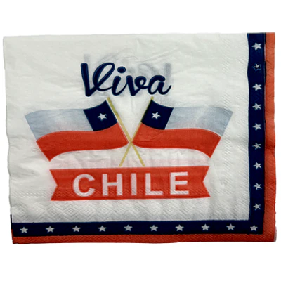 SERVILLETA VIVA CHILE 2 BANDERAS