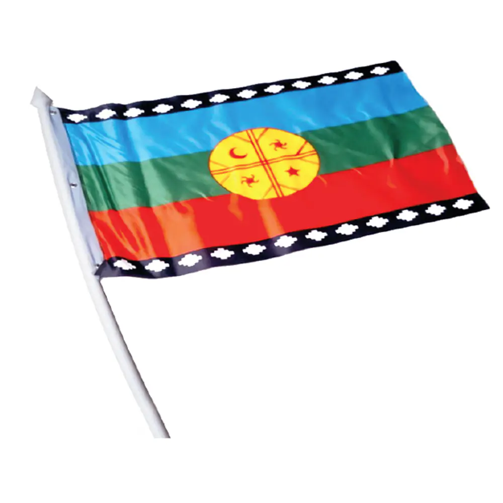 BANDERA MAPUCHE 45X30CM. CON VARILLA