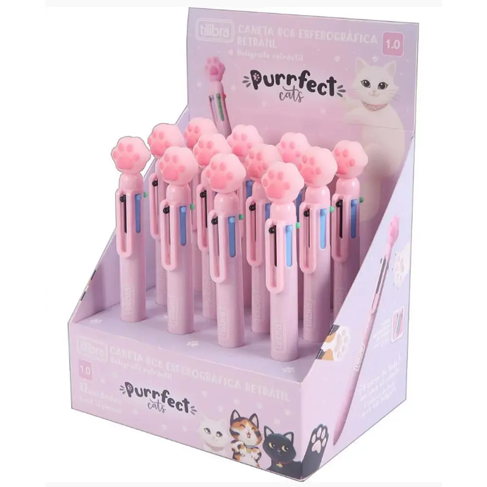 BOLIGRAFO 6 COLORES PURRFECT 1MM