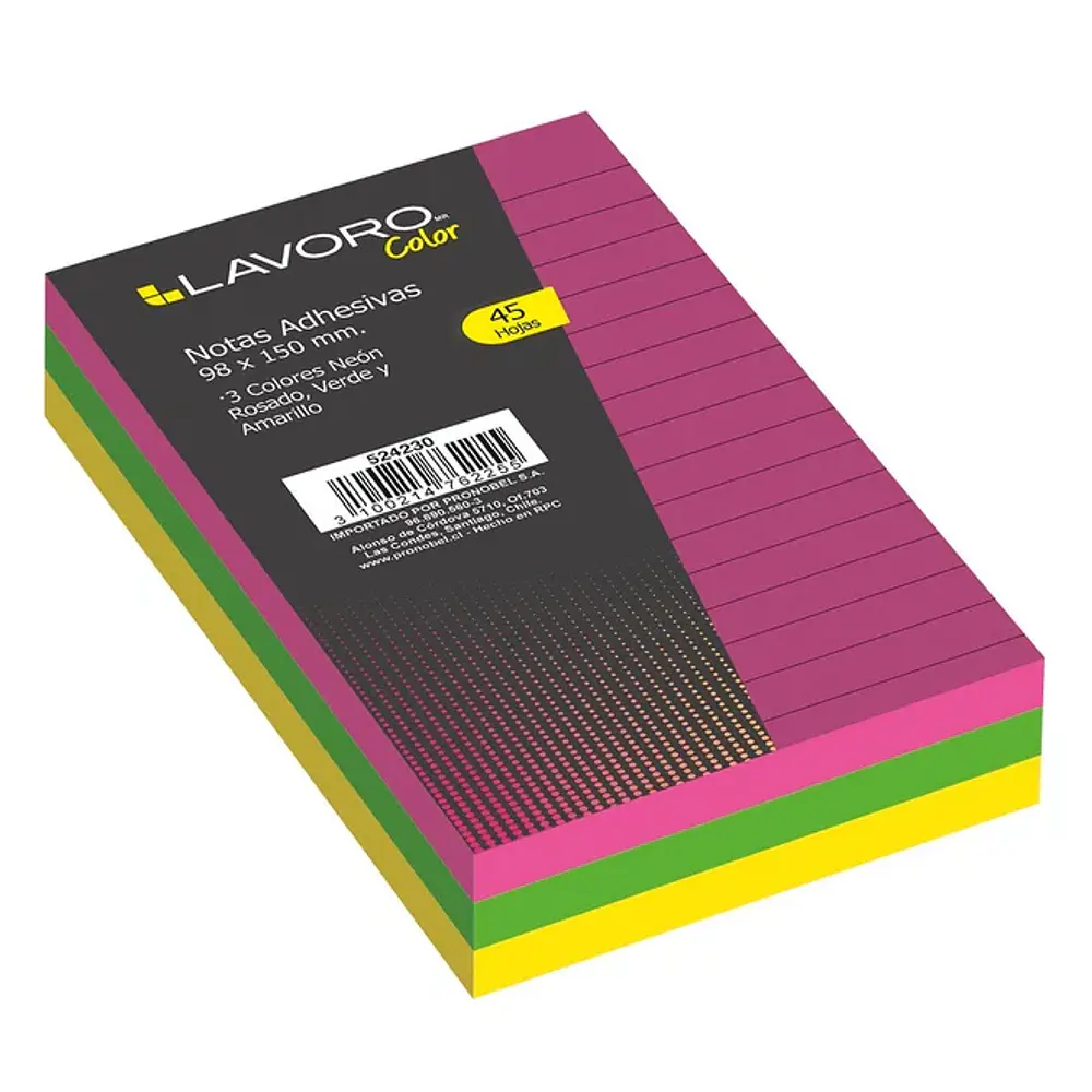 NOTA ADHESIVA RECTANGULAR COLORES