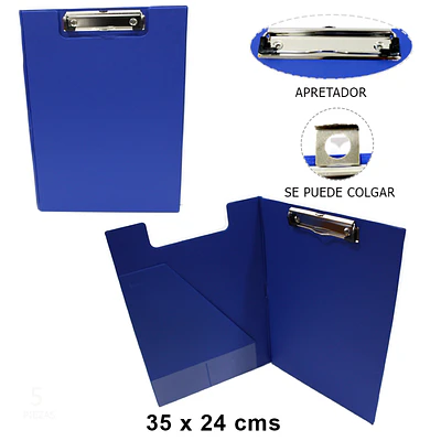 ANOTADOR DOBLE VINILICO AZUL