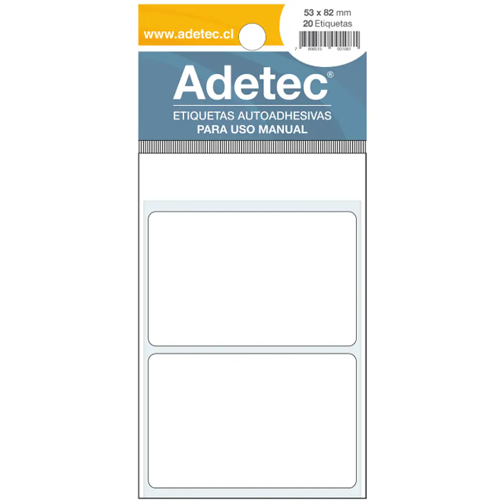 ETIQUETA ADETEC AUTOAD.53X82mm BLANCA