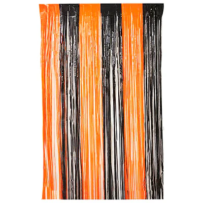 CORTINA HALLOWEEN NEGRA Y NARANJA 