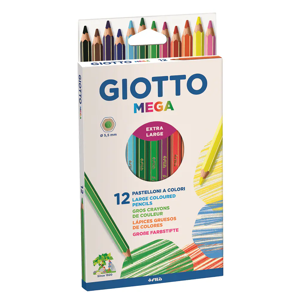 LAPICES 12 COLORES HEXAGONAL GIOTTOMEGA