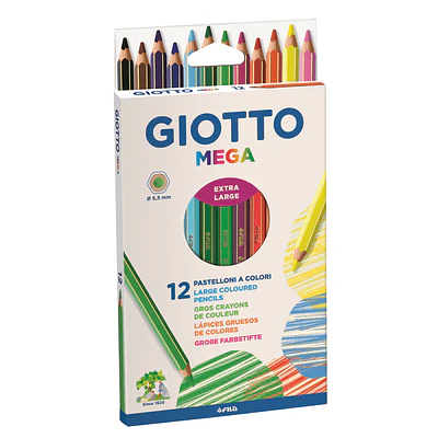 LAPICES 12 COLORES HEXAGONAL GIOTTOMEGA