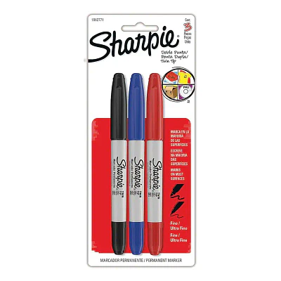 BLISTER DE 3 MARCADORES DOBLE PUNTA SHARPIE