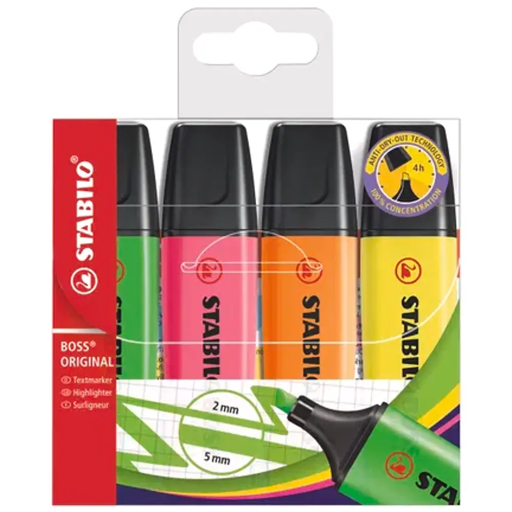 DESTACADORES SET X 4 UNIDS FLUOR