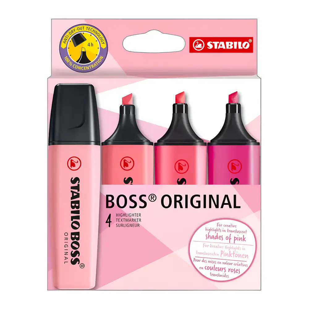 DESTACADORES SET X 4 UNIDS. SHADES OF PINK