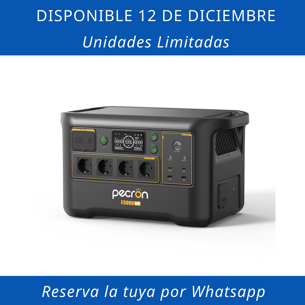PECRON F3000LFP Estación Solar Portátil 3600W 3072Wh LiFePo4