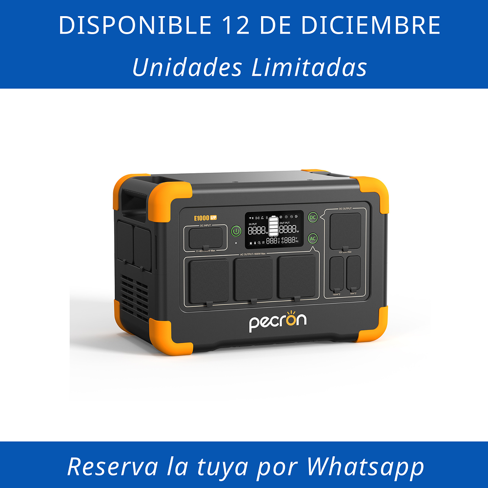 PECRON E1000LFP Estación Solar Portátil 1800W 1024Wh LiFePo4