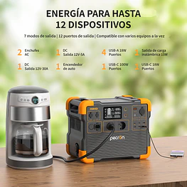 PECRON E1500LFP Estación Energía Portátil 2200W 1536Wh Generador Solar