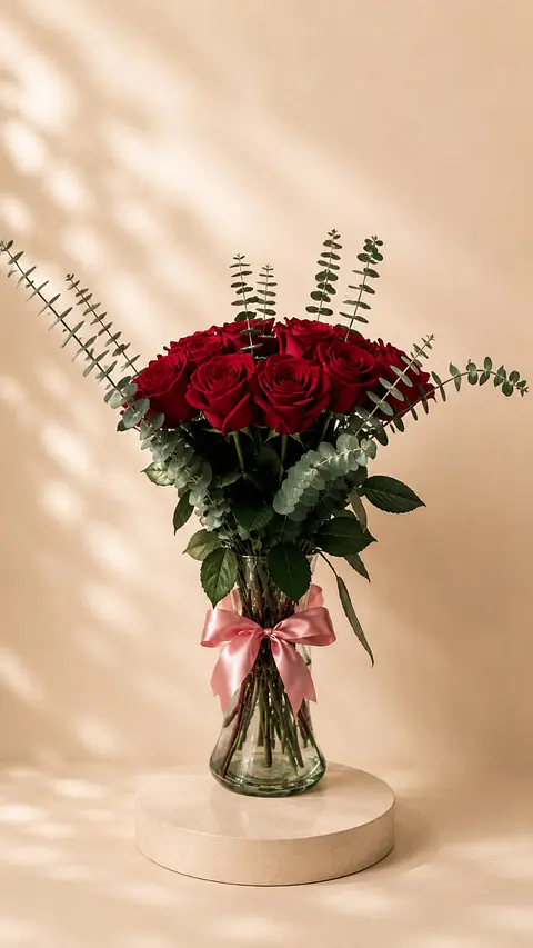 Florero de Rosas Rojas