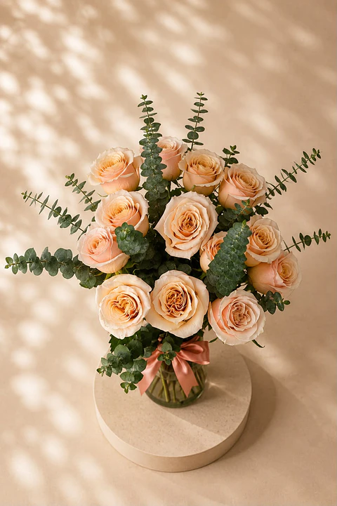 Florero Rosas rosadas