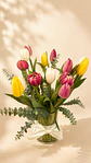Florero de 15 Tulipanes y Eucalipto - Miniatura 2
