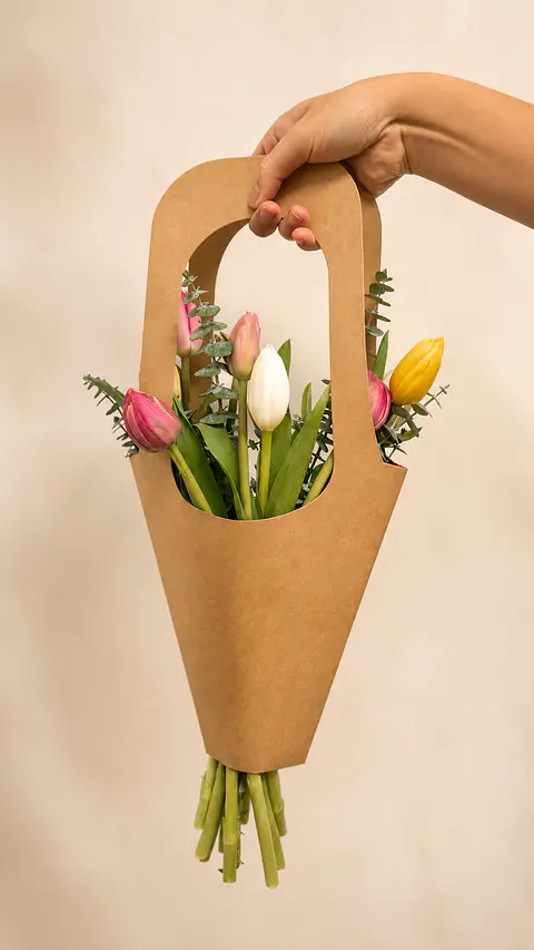 Bolso Floral S de Tulipanes y Eucalipto