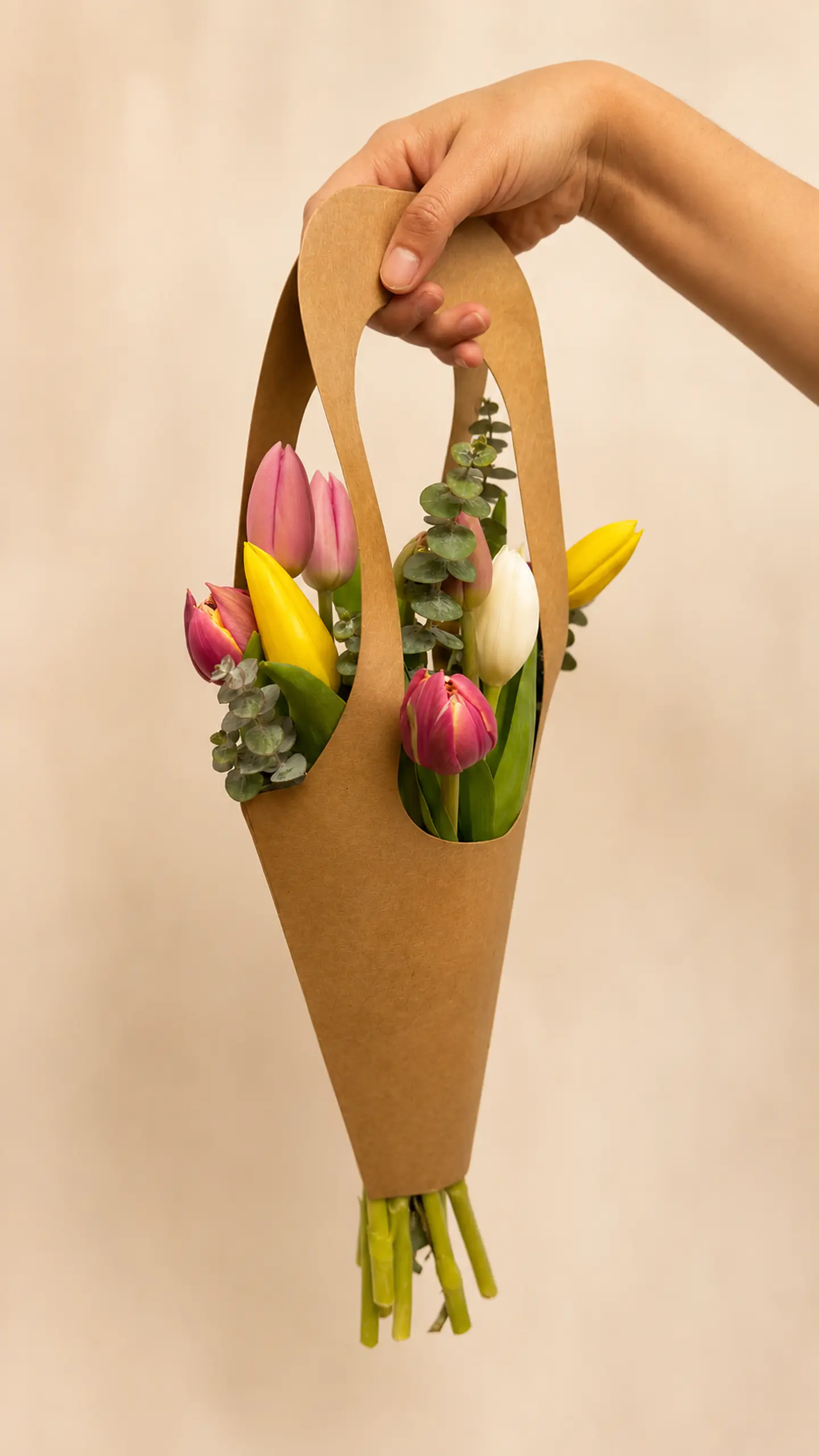 Bolso Floral S de Tulipanes y Eucalipto 2
