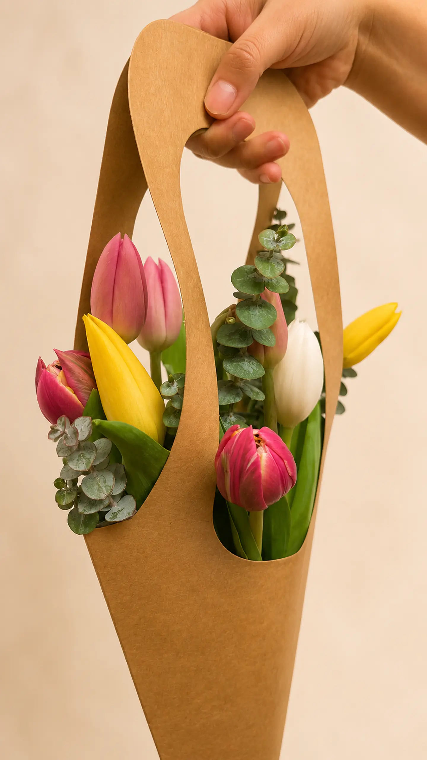 Bolso Floral S de Tulipanes y Eucalipto 3