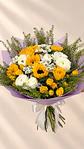 Ramo Liora – Mini Rosas y Girasoles - Flores Amarillas - Miniatura 2