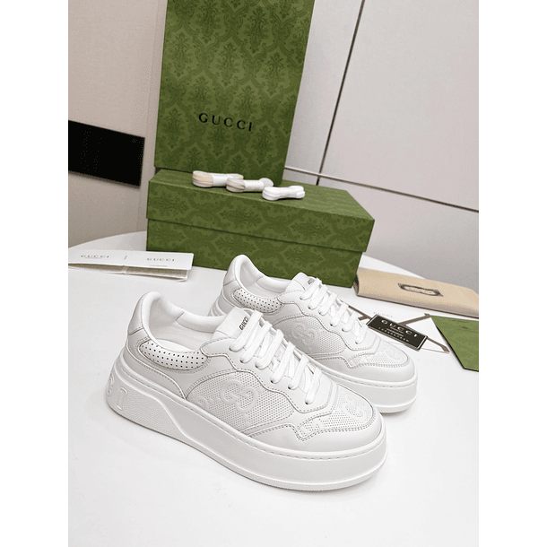 Gucci GG Embossed White Leather 1