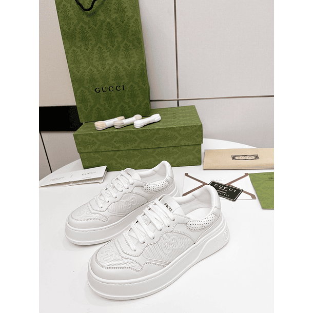 Gucci GG Embossed White Leather 4