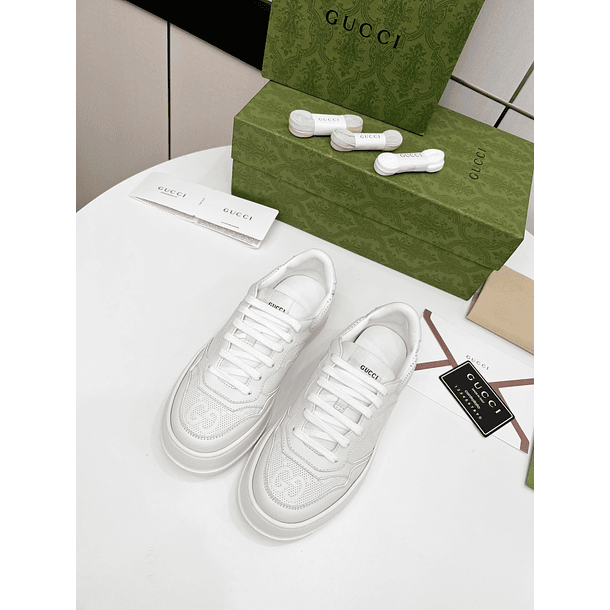 Gucci GG Embossed White Leather 6