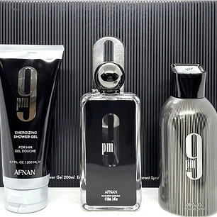 Estuche Afnan 9Pm For Men Edp 100Ml+Sg 200Ml+Deo 250Ml Hombre- Inspirado En Ultra Male