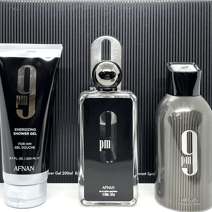 Estuche Afnan 9Pm For Men Edp 100Ml+Sg 200Ml+Deo 250Ml Hombre- Inspirado En Ultra Male 1