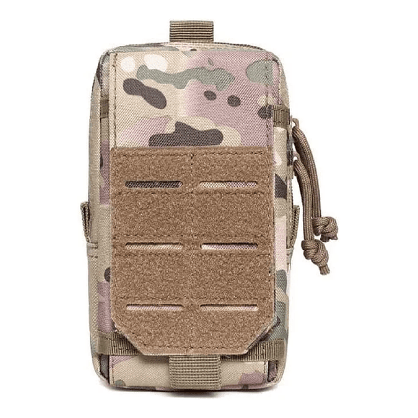 Pouch Multicam Porta celular tela anti rayas corte laser MOLLE con velcro para parches