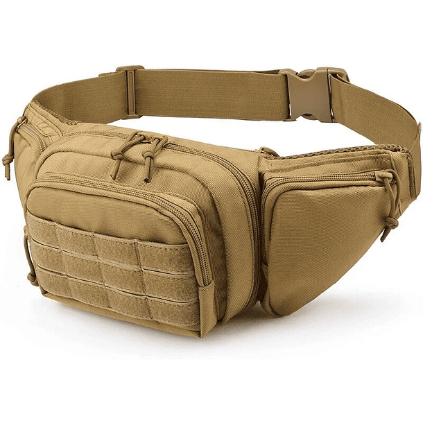 Banano Bolso Porta Pistola y Cargadores Pistola MOLLE y velcro para parches - Coyote