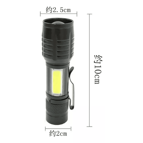 Linterna Aleación de aluminio con cinta led lateral Pequeña con gancho 3