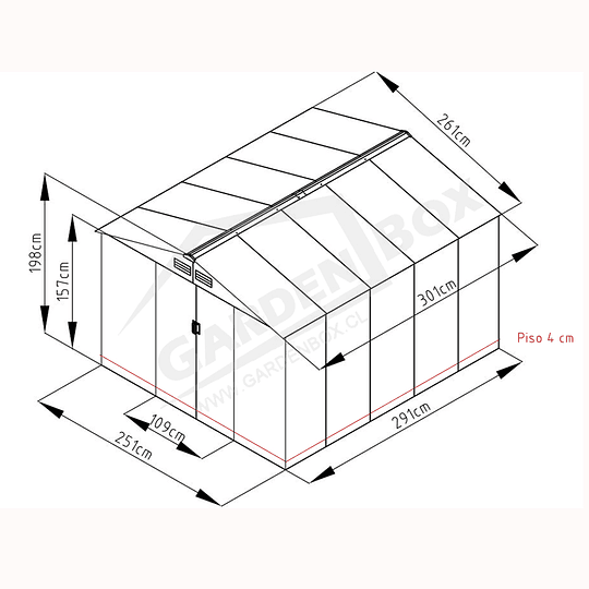 Bodega Multiuso E 260 x 300. Con piso completo