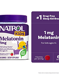 NATROL KIDS MELATONINA, GOMITAS PARA DORMIR PARA NIÑOS, 1 MG, 60 UNIDADES