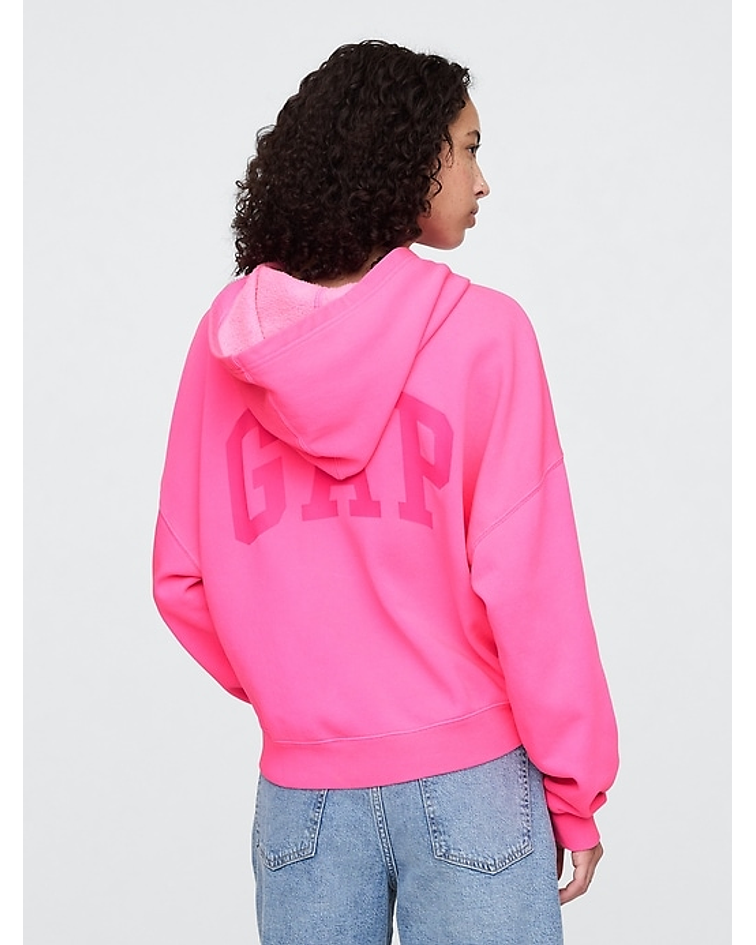 Relaxed Gap Mini-Logo Cropped Hoodie