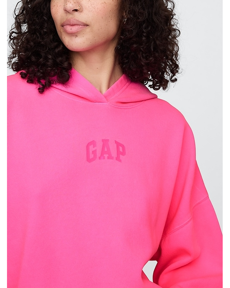 Relaxed Gap Mini-Logo Cropped Hoodie
