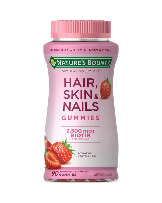 Nature's Bounty Vitaminas para Cabello, Piel y Uñas con Biotina, Multivitamínico 90 Unidades