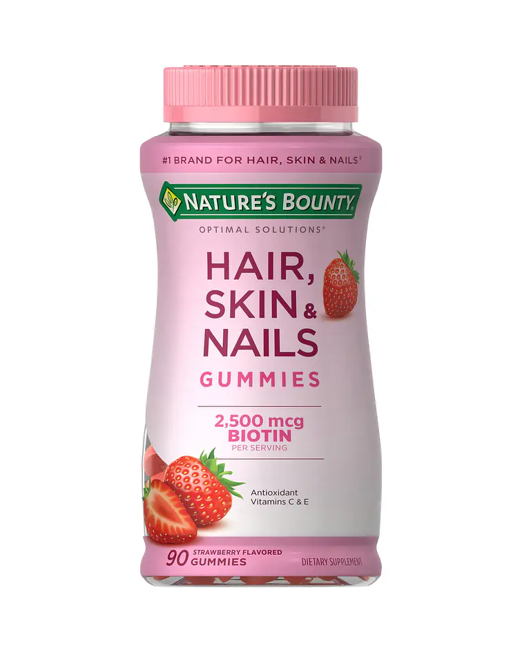 Nature's Bounty Vitaminas para Cabello, Piel y Uñas con Biotina, Multivitamínico 90 Unidades