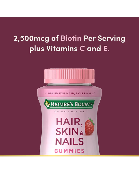Nature's Bounty Vitaminas para Cabello, Piel y Uñas con Biotina, Multivitamínico 90 Unidades