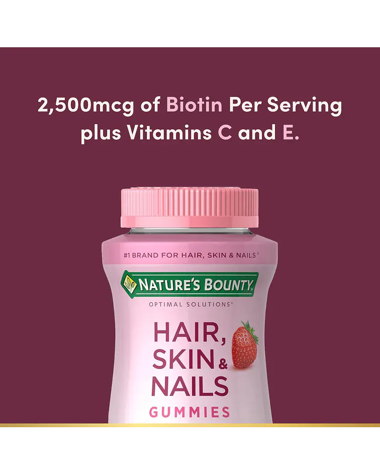 Nature's Bounty Vitaminas para Cabello, Piel y Uñas con Biotina, Multivitamínico 90 Unidades