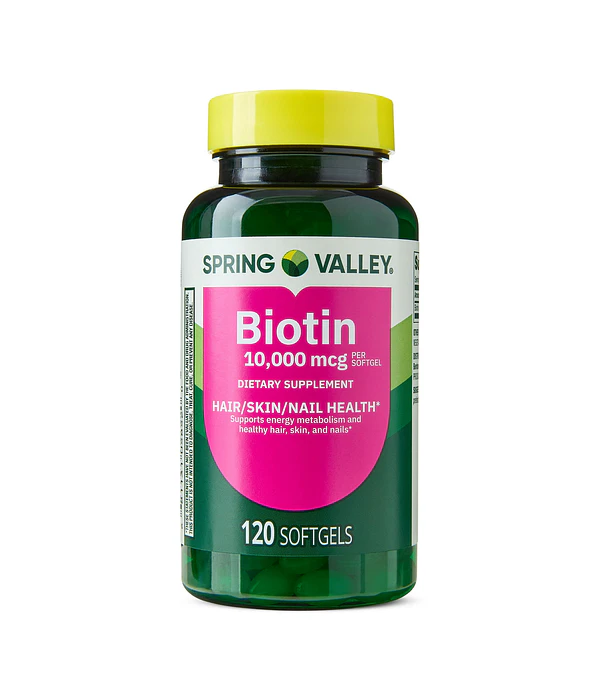 Spring Valley Biotin 10000 mcg, 120 unidades, cápsulas.
