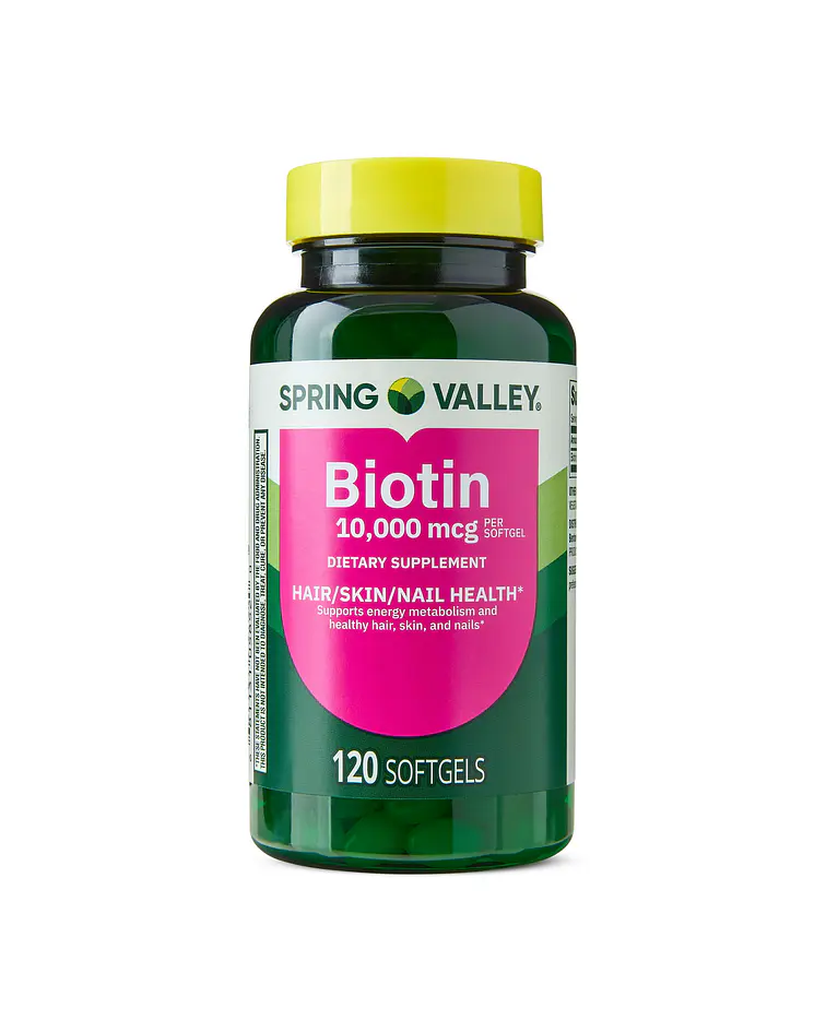 Spring Valley Biotin 10000 mcg, 120 unidades, cápsulas.