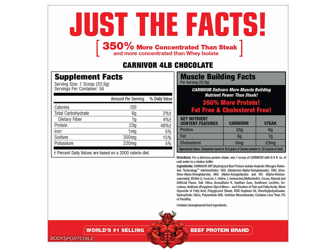 CARNIVOR 4.1lbs MUSCLEMEDS - PROTEINA DE CARNE - 56 SERVICIOS 3