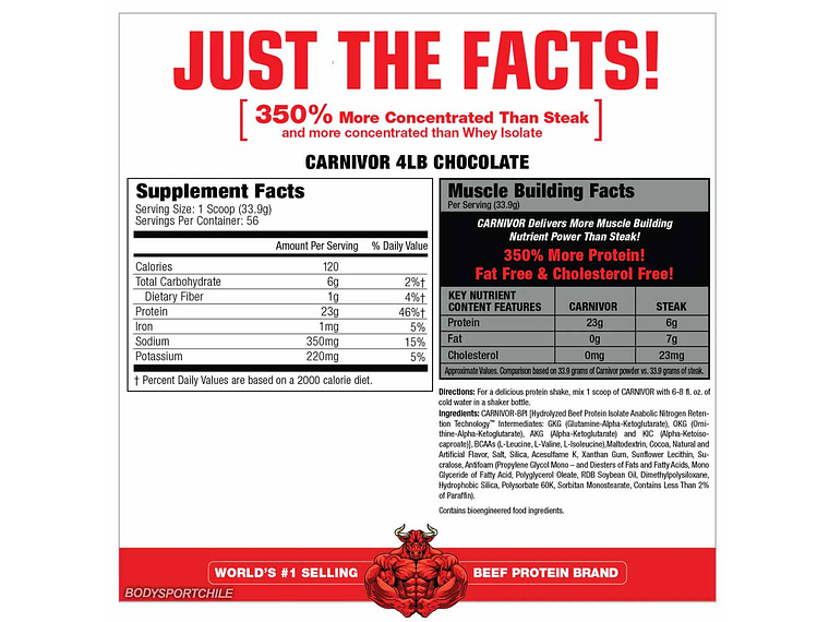 CARNIVOR 4.1lbs MUSCLEMEDS - PROTEINA DE CARNE - 56 SERVICIOS 3