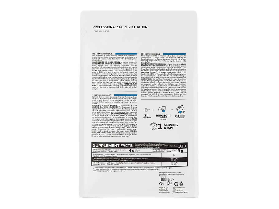 CREATINA MICRONIZADA 1 KILO OSTROVIT 2