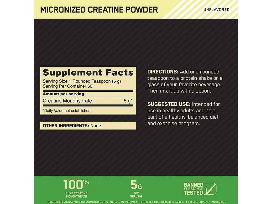 Creatina Optimum Nutrition 300grs - 60serv 2