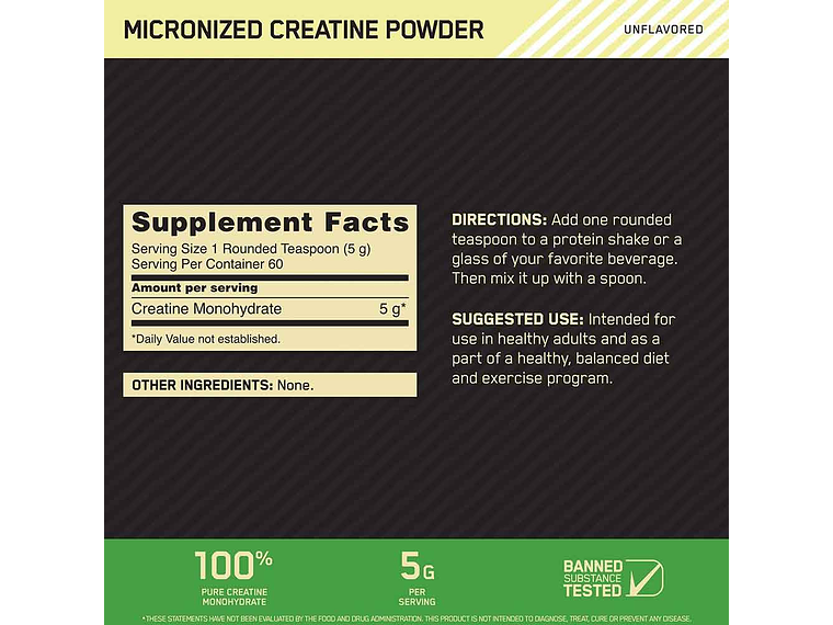 Creatina Optimum Nutrition 300grs - 60serv 2